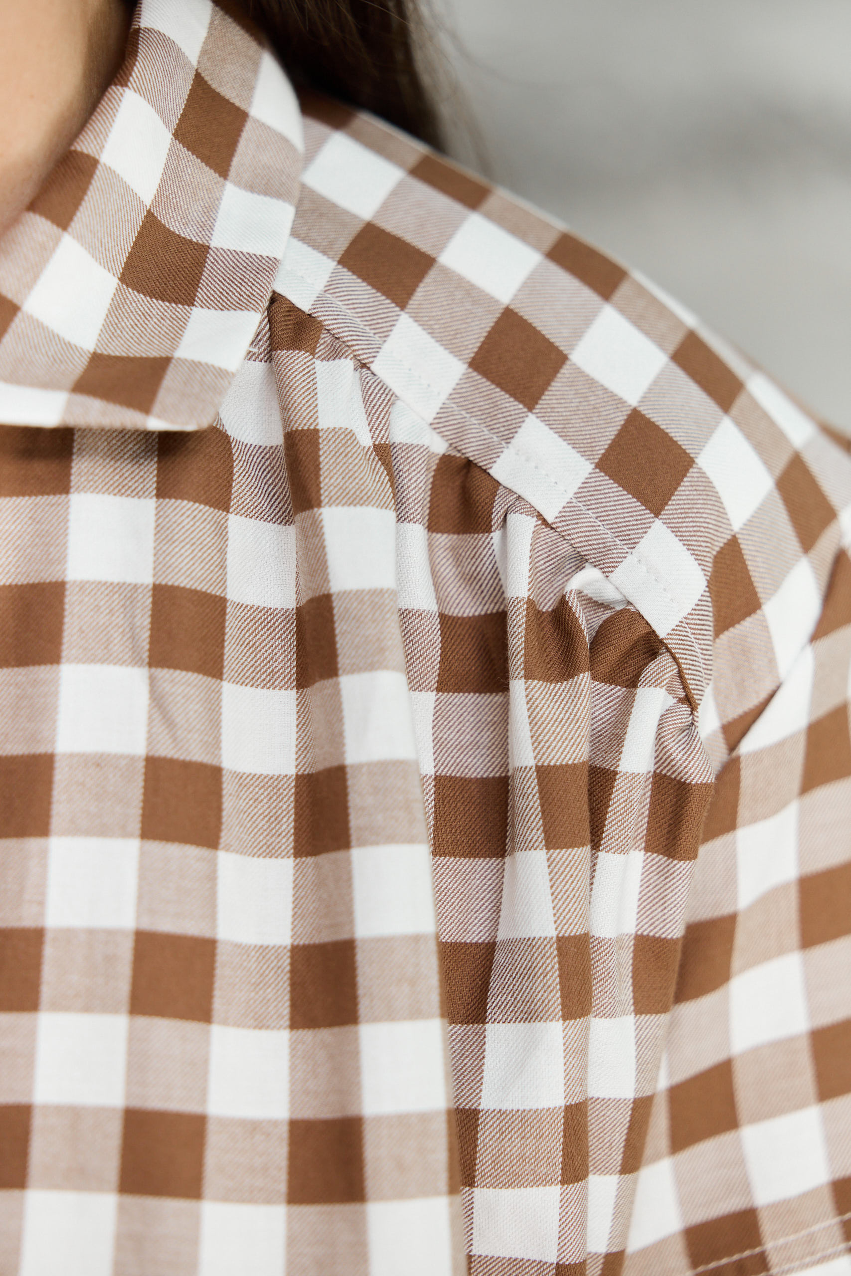 MINNIE top VOILE vichy brown 1