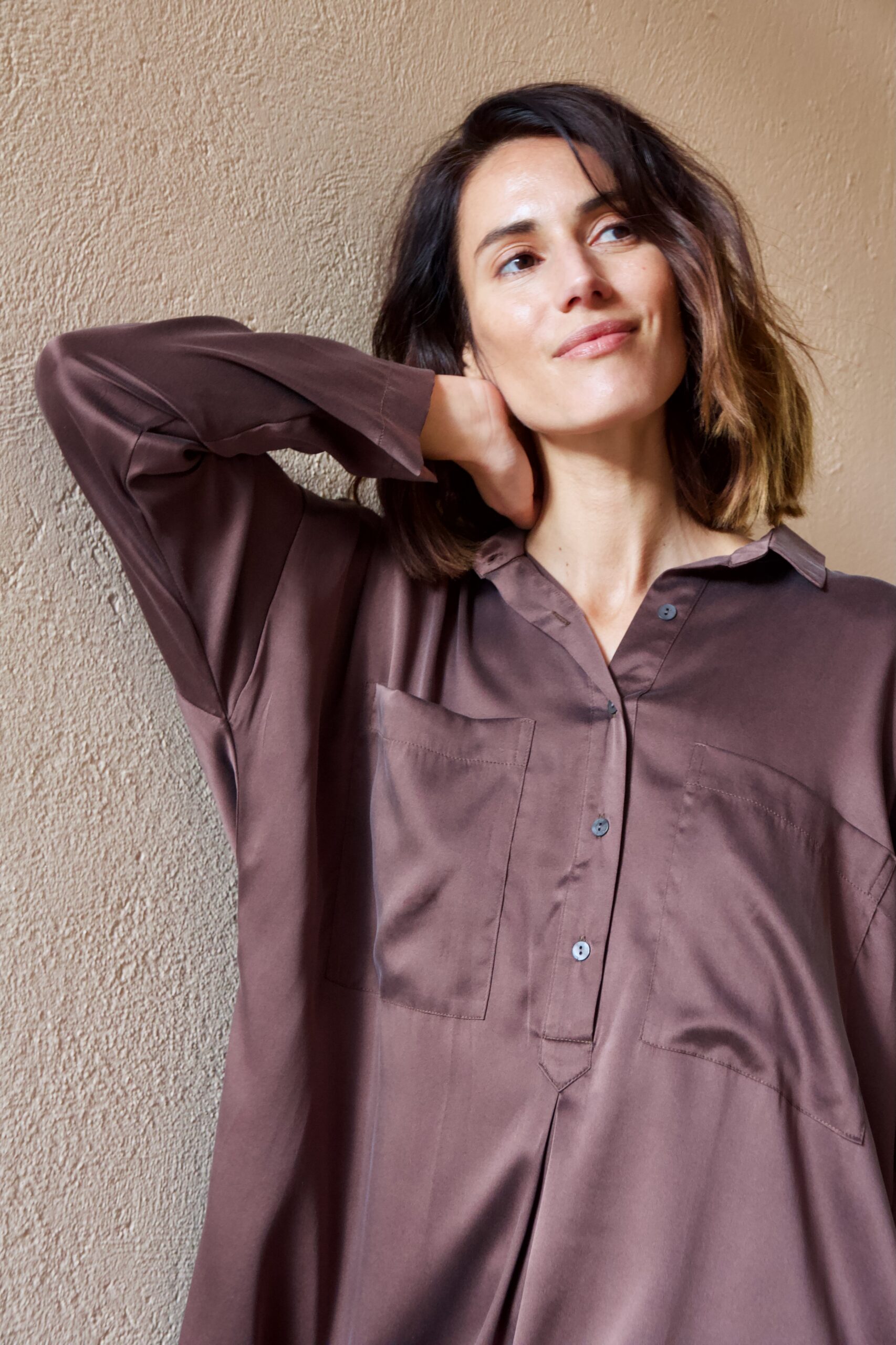 LORRAINE dress SILK chocolate 1