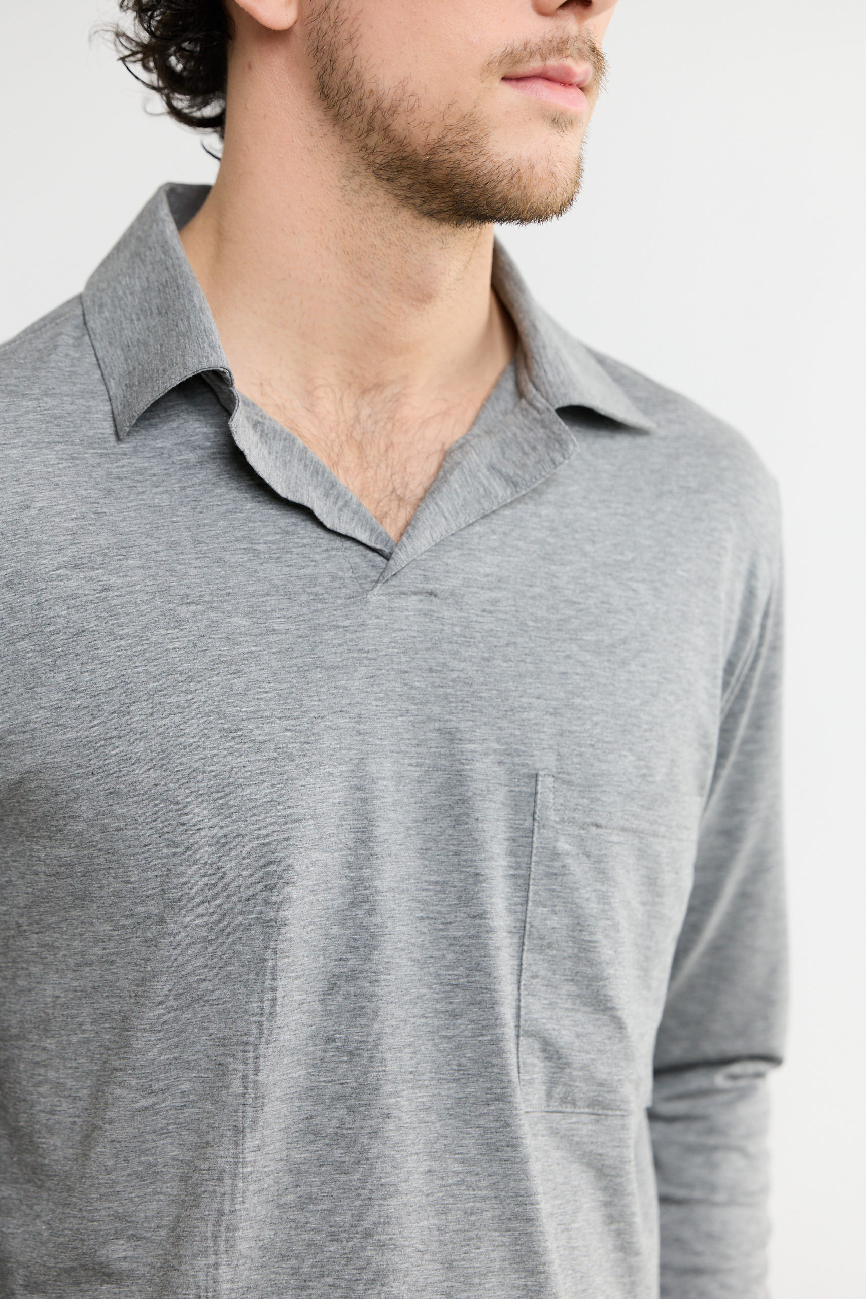 MORRIS shirt JERSEY grau melange 1
